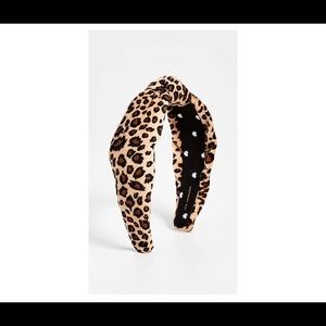 Lele Sadoughi Leopard Velvet Knotted Headband